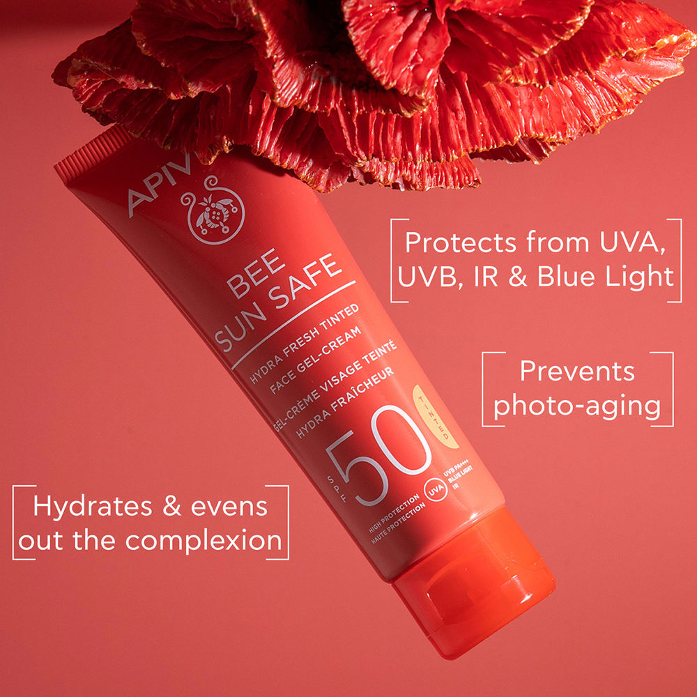 Apivita Bee Sun Safe Gel-Crème Teinté Visage Hydra Fresh Spf 50 50 ml