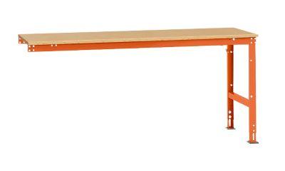 Manuflex Ansatztisch UNIVERSAL Standard, 2000 x 800 mm, Multiplex natur, rotorange