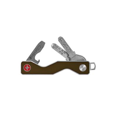 Schlüsselanhänger KEYCABINS "Aluminium frame S3", Damen, grün (mud grün), Aluminium, Basic, Schlüsselanhänger Schlüsselanhänger, SWISS made