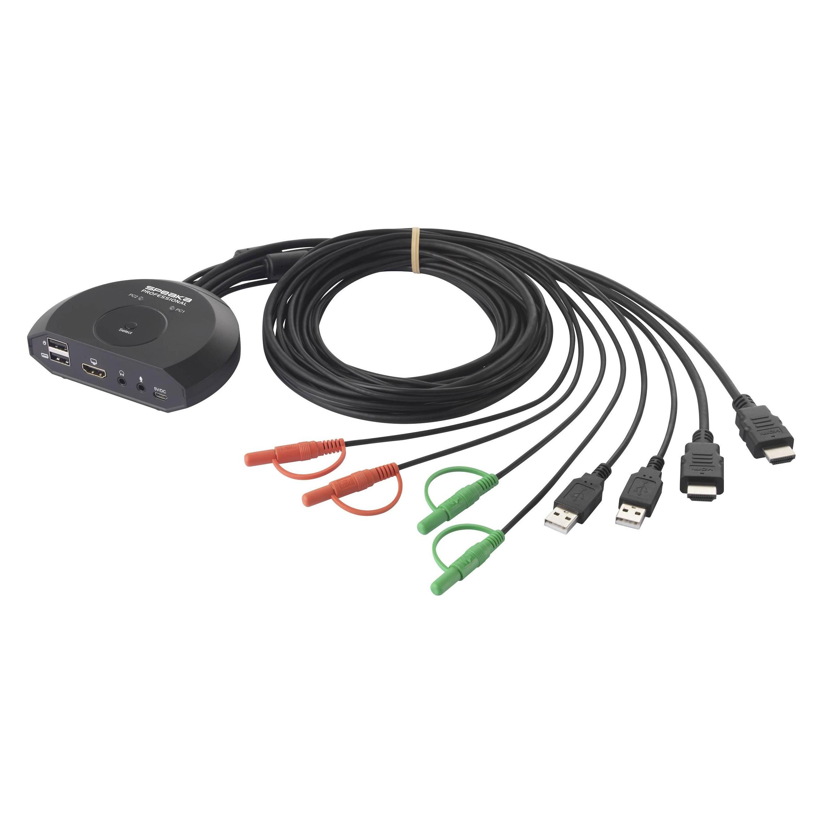 SpeaKa Professional SP-KVM-210 KVM-Konsole HDMI Tastatur 4096 x 2160 Pixel (SP-10105820)