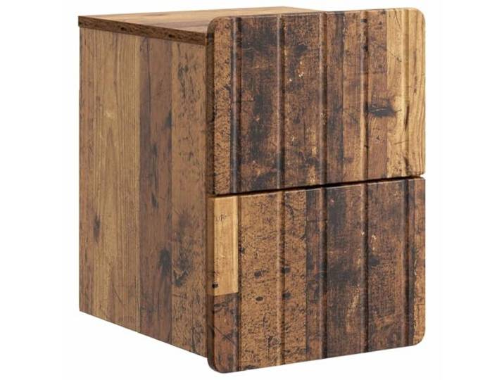 KUPTYERFG Wandmontierter Nachttisch Altholz mit 2 Schubladen 33x34,5x43 cm Kompakte Wandkommode aus Holzwerkstoff für Schlafzimmer und Flur. Bietet praktischen Stauraum ohne Bodenfläche zu belegen.