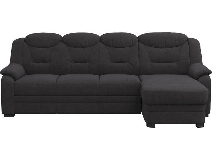 Ecksofa, Polyester, Schwarz 257×162 cm, Bettfunktion Links, Gepolstert, Cotta