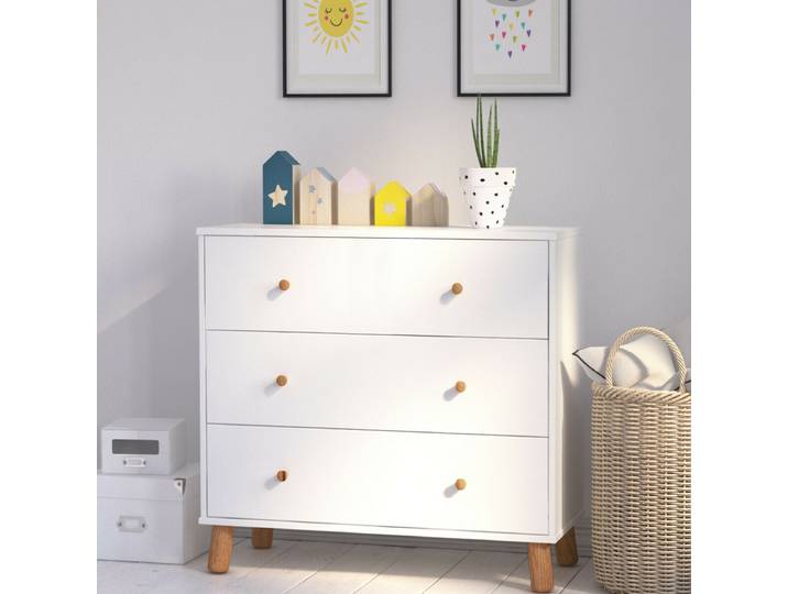 Akiten Retail Commode enfant GABBY Blanc Et Bois