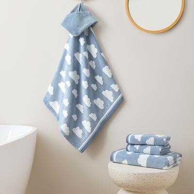 Caro Home Clouds Silvery Blue Kids Bath Towels