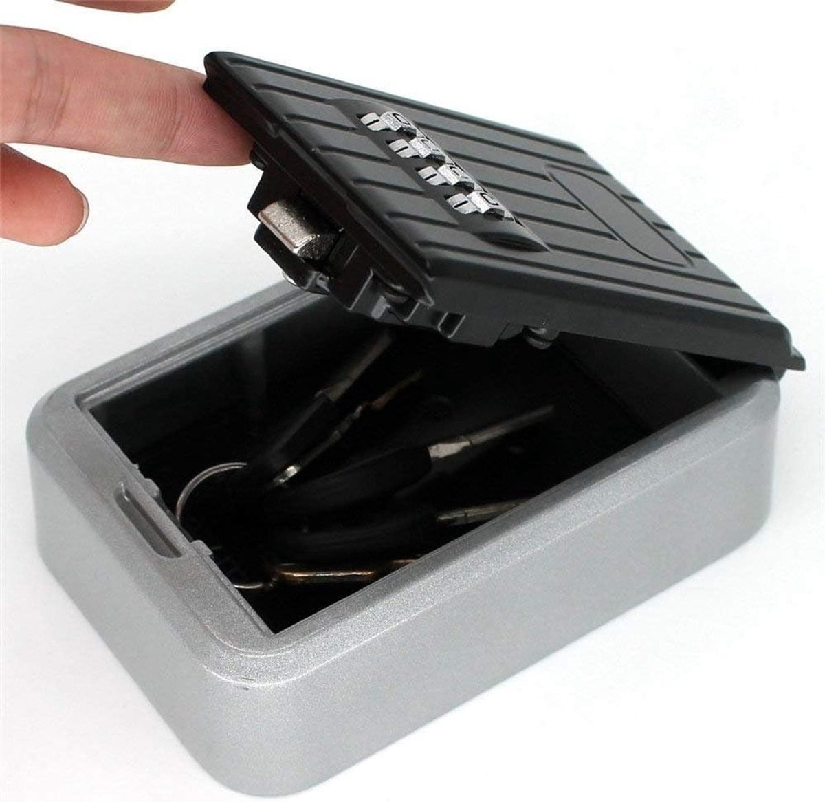 Waterdichte sleutelkluis met 4-cijferig combinatieslot en aluminium behuizing, 8.5 x 12.5 cm