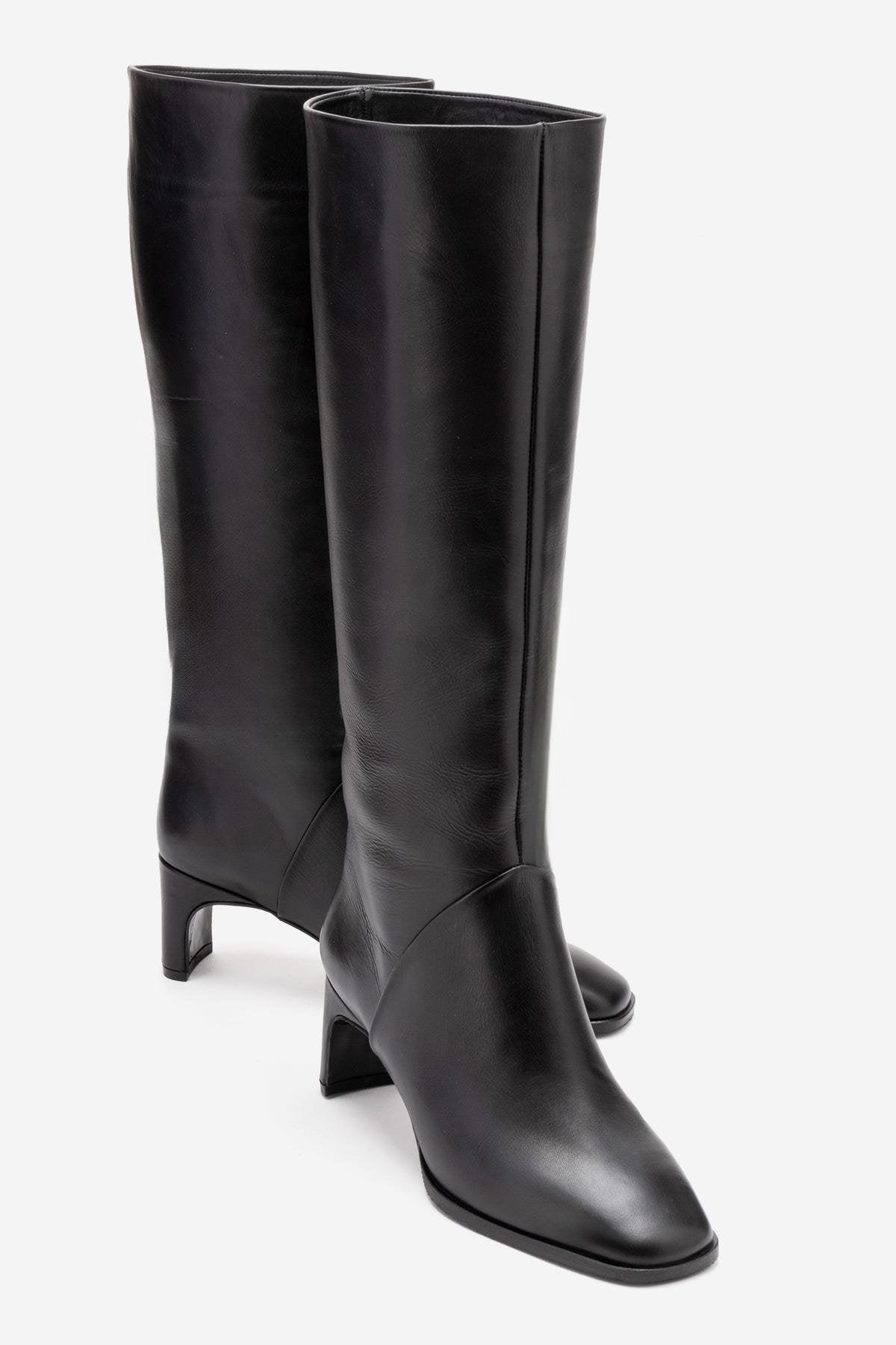 Taly Leder Blockabsatz Kniehoher Stiefel (Damen)