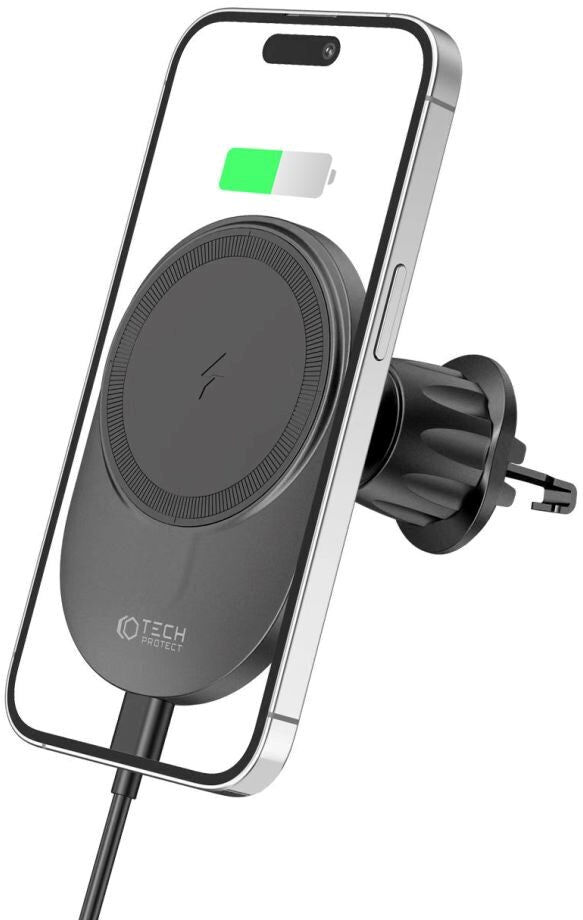Tech-Protect MM15W-V1 Trådløs Oplader til Ventilation - MagSafe Kompatibel - Sort