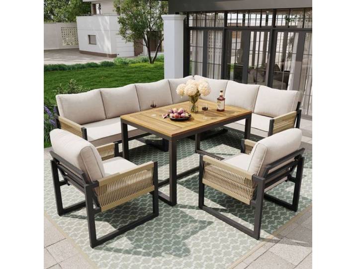 Salon de Jardin Extérieur Moderne Ensemble Complet pour Terrasse et Jardin
