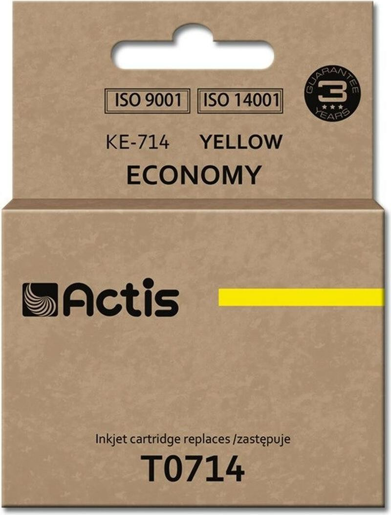 Actis KE-714 inktpatroon voor Epson-printers, vervanging voor Epson T0714/T0894/T1004, geel, 135 ml