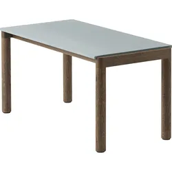 Couple Kaffeetisch 40 x 84 x 40 cm glatt gedämpftes Blau auf dunklen Eichenbeinen