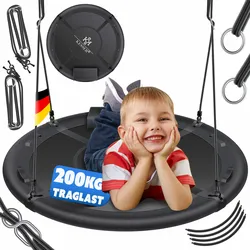 KESSER® Nestschaukel Tellerschaukel Hängeschaukel Rundschaukel Schaukel verstellbar Garten-Schaukel Kinderschaukel Indoor - Outdoor-Schaukel für Kinder & Erwachsene