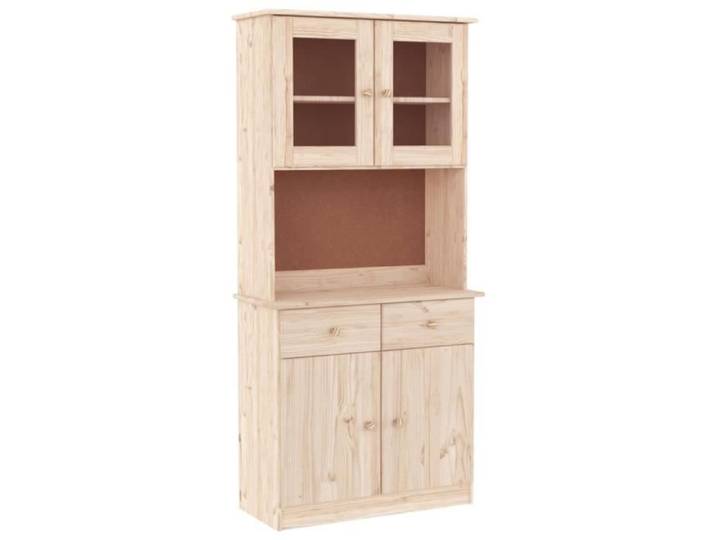 Buffet haut - GAROSA - ALTA - Bois massif de pin - 2 portes - 77x35x165 cm