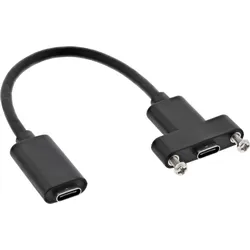 INLINE USB 3,2 Gen,2 Adapterkabel, Buchse C auf Einbaubuchse C, 0,20m