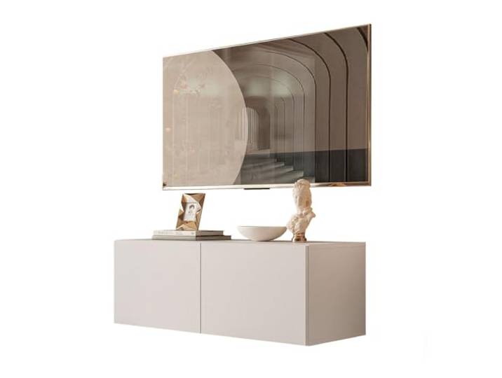 Lookway COLGANTE 100 cm TV-Schrank in Kaschmir Matt – Hängende TV-Konsole mit optionaler LED-Beleuchtung (mit LED Beleuchtung)