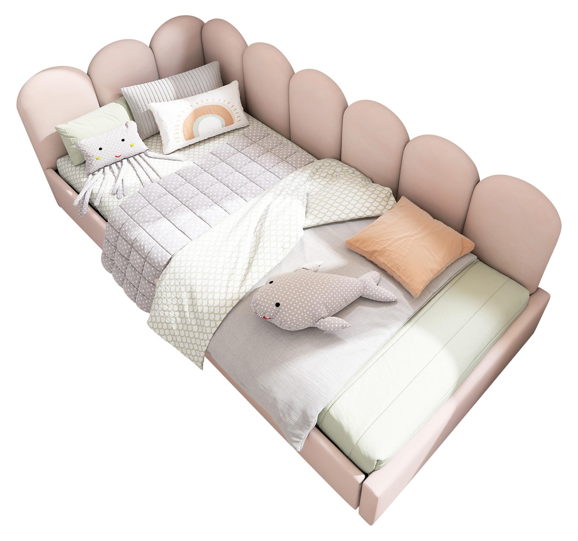 Polsterbett Daybett 90x200 cm in Rosa ohne Matratze mit Hydraulikstauraum, Metall-Lattenrost und Samt