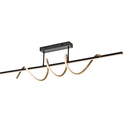 JUST LIGHT Deckenleuchte "EMANDA", schwarz (schwarz, messing), 1, Ø 0cm H: 30cm, 1 Stk., Leuchten, LED, dimmbar, Switchmo, Deckenleuchte