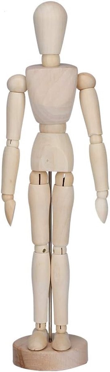 Houten Tekenpop Kunstenaar Model - Houtkleur - 33 cm