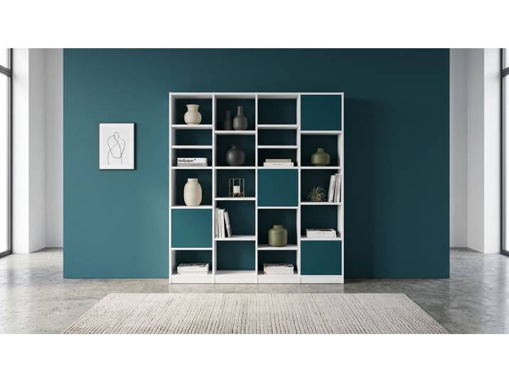 Stylishes Bücherregal MDF Lackiert Signal­weiß RAL&nbsp;9003