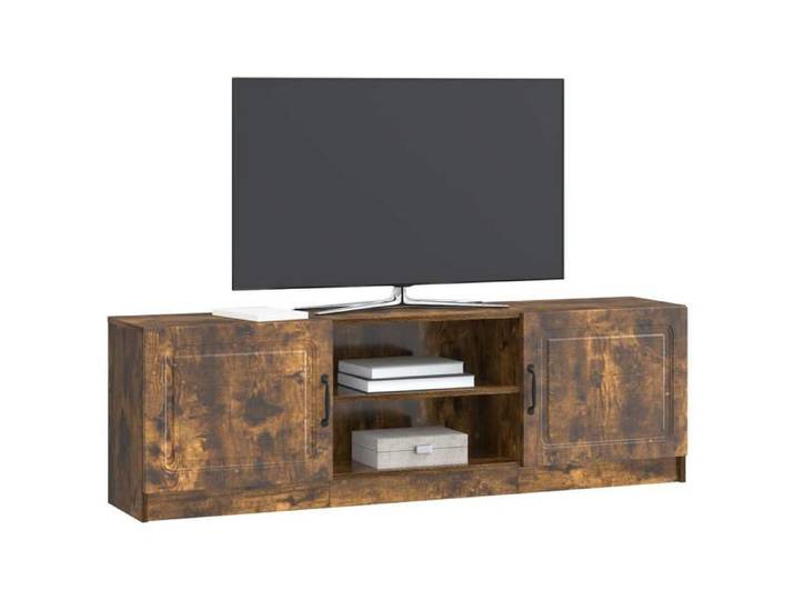 NEW Marron Meuble télé - - Meuble TV Chêne fumé 150X31X47 cm Bois d'ingénierie - design moderne(1parcel)6391413