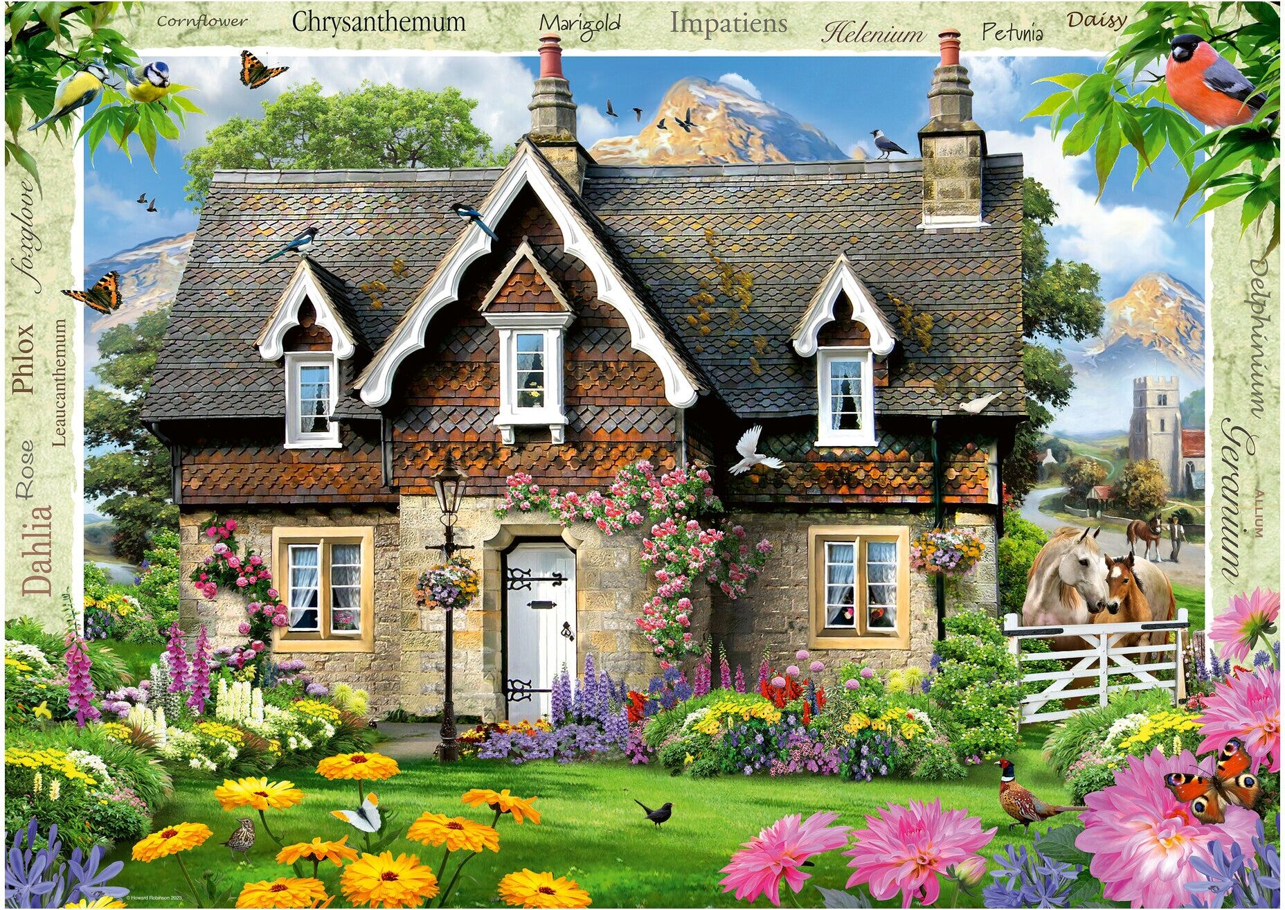 Ravensburger Country Cottage No. 15 Hillside Cottage 1000 Piece Jigsaw Puzzle for Adults