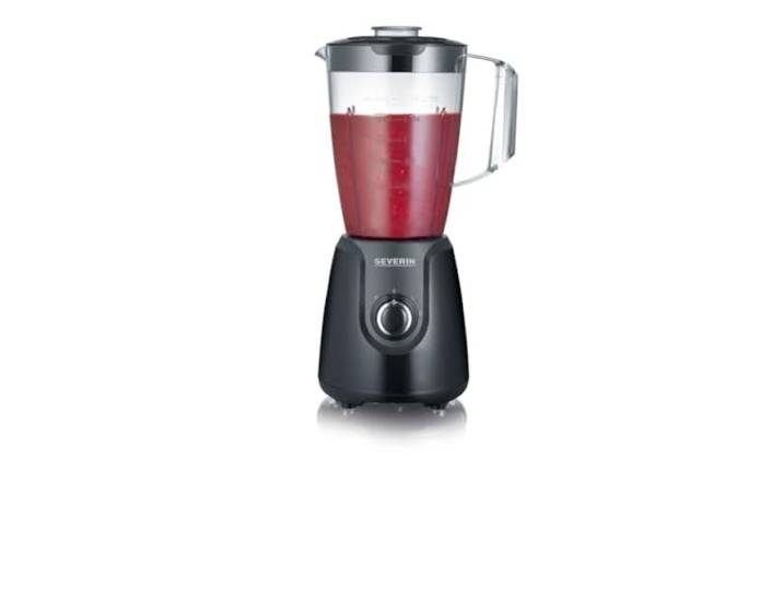 SEVERIN Standmixer mit 1,5 L Mixbehälter aus Tritan, Mixer mit 2 Stufen und Pulse-Funktion, leistungsstarker Küchenmixer mit Edelstahlmesser, 600 W, Schwarz, SM 3707