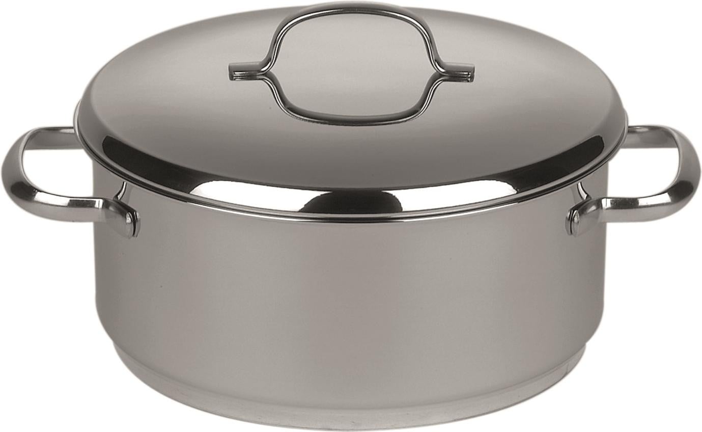 Riess Cristall braadpan met deksel, 16 cm diameter, 1,4 liter, roestvrij staal, geschikt voor inductie