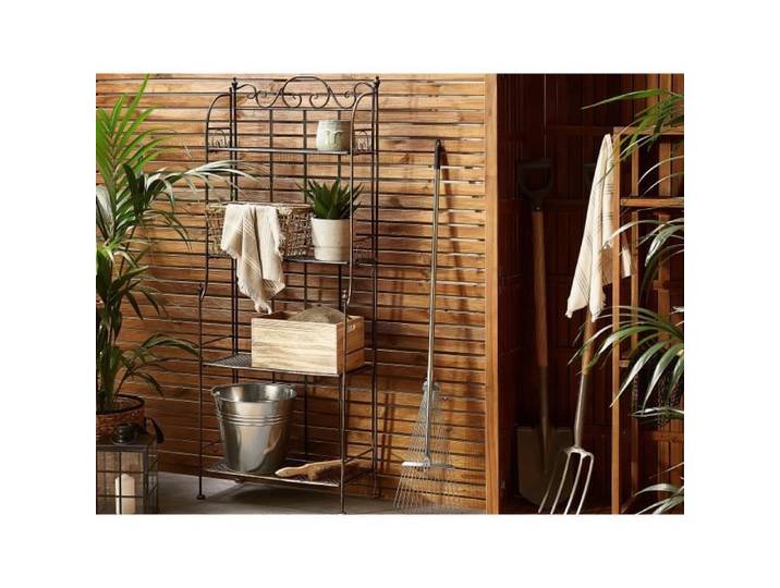 Étagère de jardin noire 4 niveaux - BELIANI - Vintage - Métal - 29 cm - Noir - 155 cm