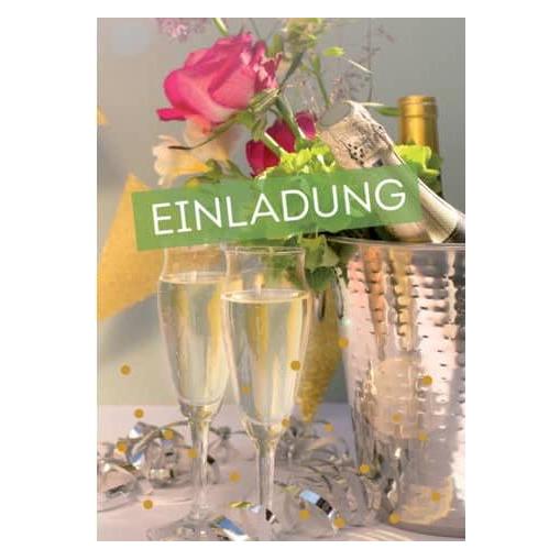 Komma³ Karte Einladung allgemein Sektgläser 5er (5 Stk.) (54-021)