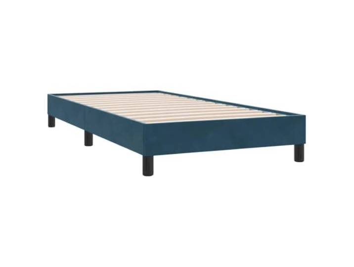 KTHLBRH Boxspringbett Dunkelblau 90 x 210 cm Samt Lattenrost, robuste Beine, ohne Matratze, Gestell aus Holz
