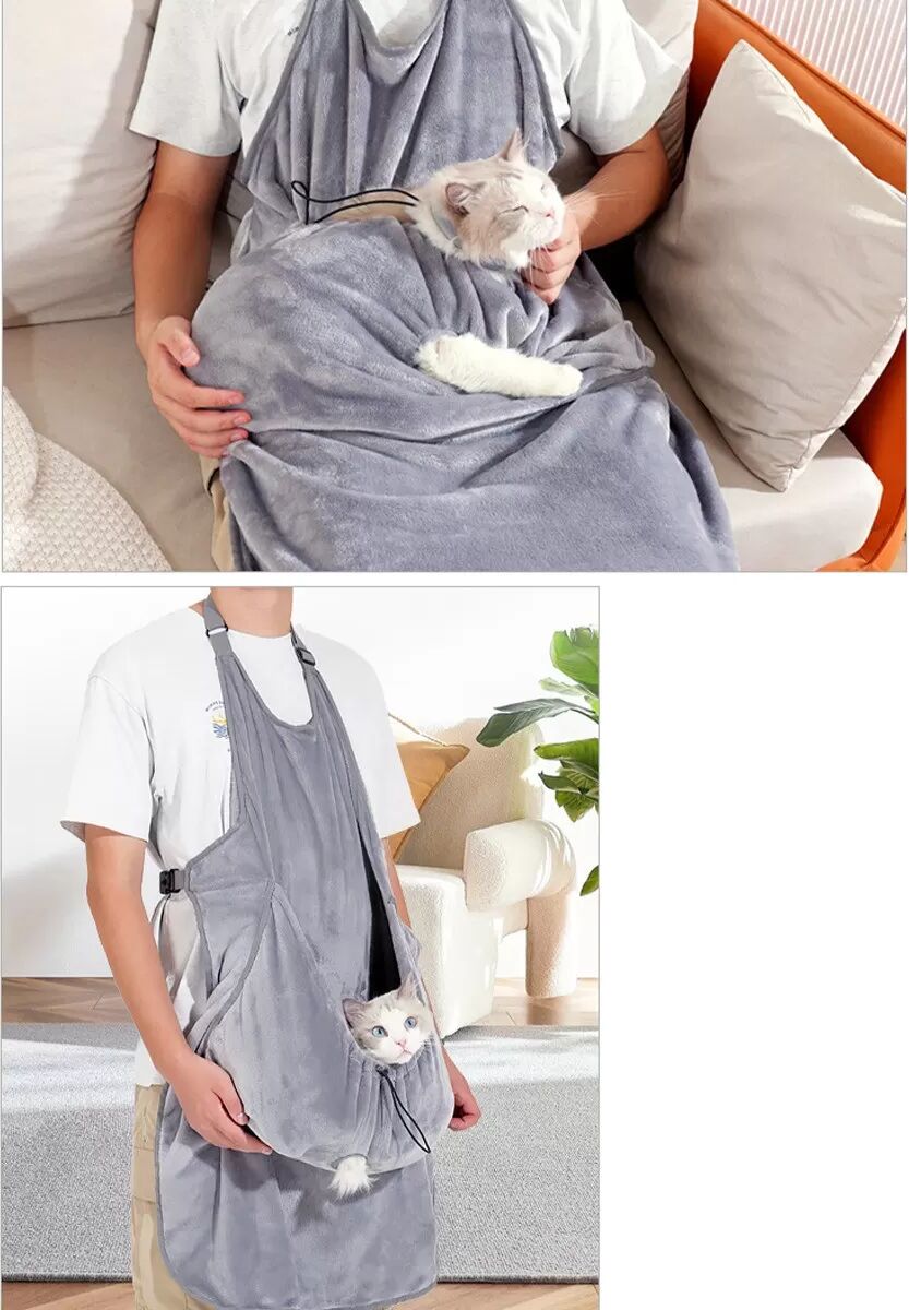 INF Tablier de Transport pour Chat Épais d'Hiver - Toilettage et Protection contre les Poils