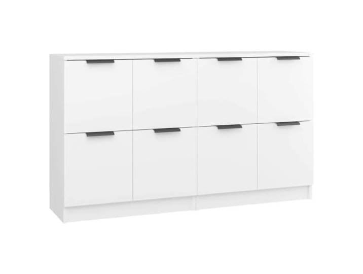 Kaorsrow Sideboards 2 STK Weiß 60x30x70 cm Holzwerkstoff Kommoden 2 flache Kommoden mit Stauraum für Schlafzimmer und Flur, pflegeleichte Oberfläche, inklusive Wandbefestigung.