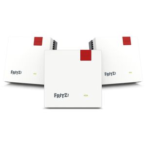 AVM WLAN-Repeater FRITZ!Mesh Set 1600, 20003111, 3er Set, bis 3000 Mbit/s, 5GHz & 2,4GHz, mit Mesh-WLAN & LAN Anschluss