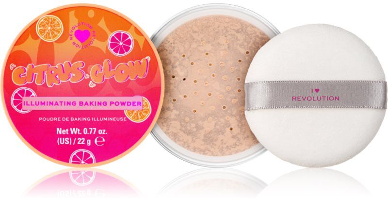 I Heart Revolution Citrus Glow Illuminating Baking Powder brightening loose powder 22 g