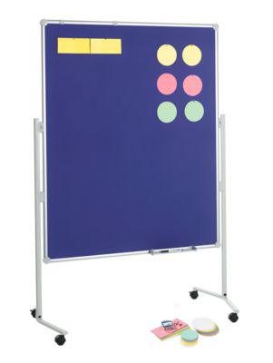 MAUL Moderationstafel Pro, Textil/Textil blau + Moderationskarten-Set mit 360 Karten und 200 Pin-Nadeln