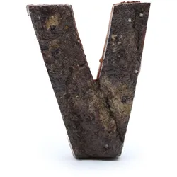 Rustic Bark Letter   - "V"  - 7cm