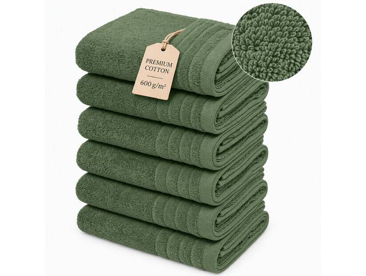 Handtücher OTTO HOME Sanremo Premium, Premium Handtücher, 600 gr/m², 40x70cm , weiß (dunkelgrün), B:40cm L:70cm, Frottier, Frottier, Handtücher, Handtücher, mit Bordüre, flauschig & weich, dicke Qualität, 5 Jahre Garantie