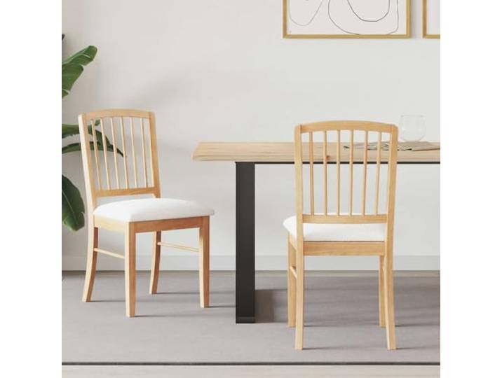 HGPOTUY Esszimmerstühle 2 STK. Massives Gummiholz Natur Stabil, Bequeme Rückenlehne, Modernes Design, Pflegeleicht, Vielseitig für Küche und Esszimmer