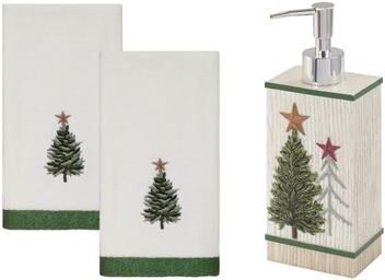 Avanti Linens Avanti Trees Lotion Dispenser & 2-Pack Fingertip Towel Set