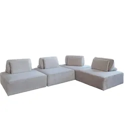MODULSOFA WIOLO SOFT 4 MODULE 4 KISSEN Hellgrau Cord