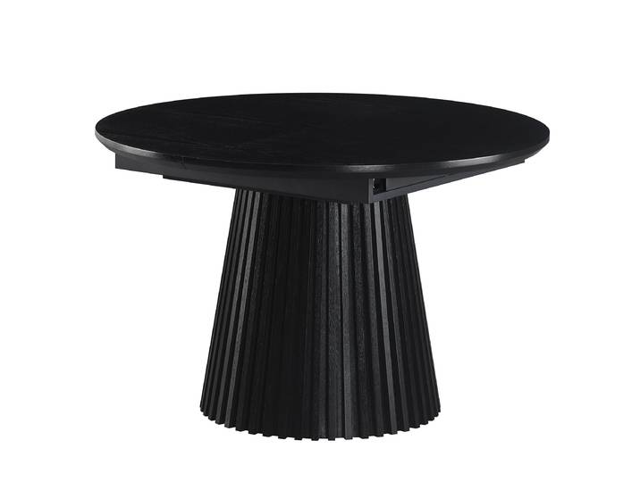 Table extensible BOUSAN Ø 120cm Marron/Noir