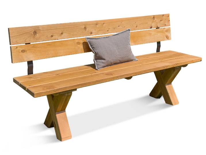 CANCUN Sitzbank / Gartenbank mit X-Beinen, Material