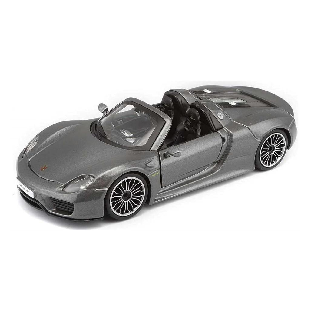 Bburago Diecast 1:24 Hobby Car Porsche 918 Spyder Grey Ages 3+ 18-21076 (39235063)