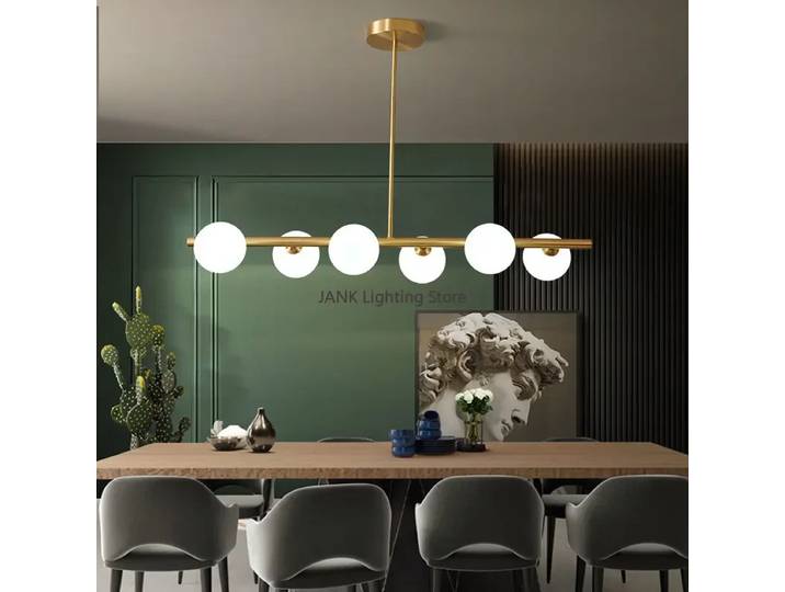 Lustre boule de verre blanc nordique moderne, lampe à suspension, éclairage LED intérieur, table à manger, salon, chambre à coucher, 3 têtes, 5 têtes, 6/8 têtes