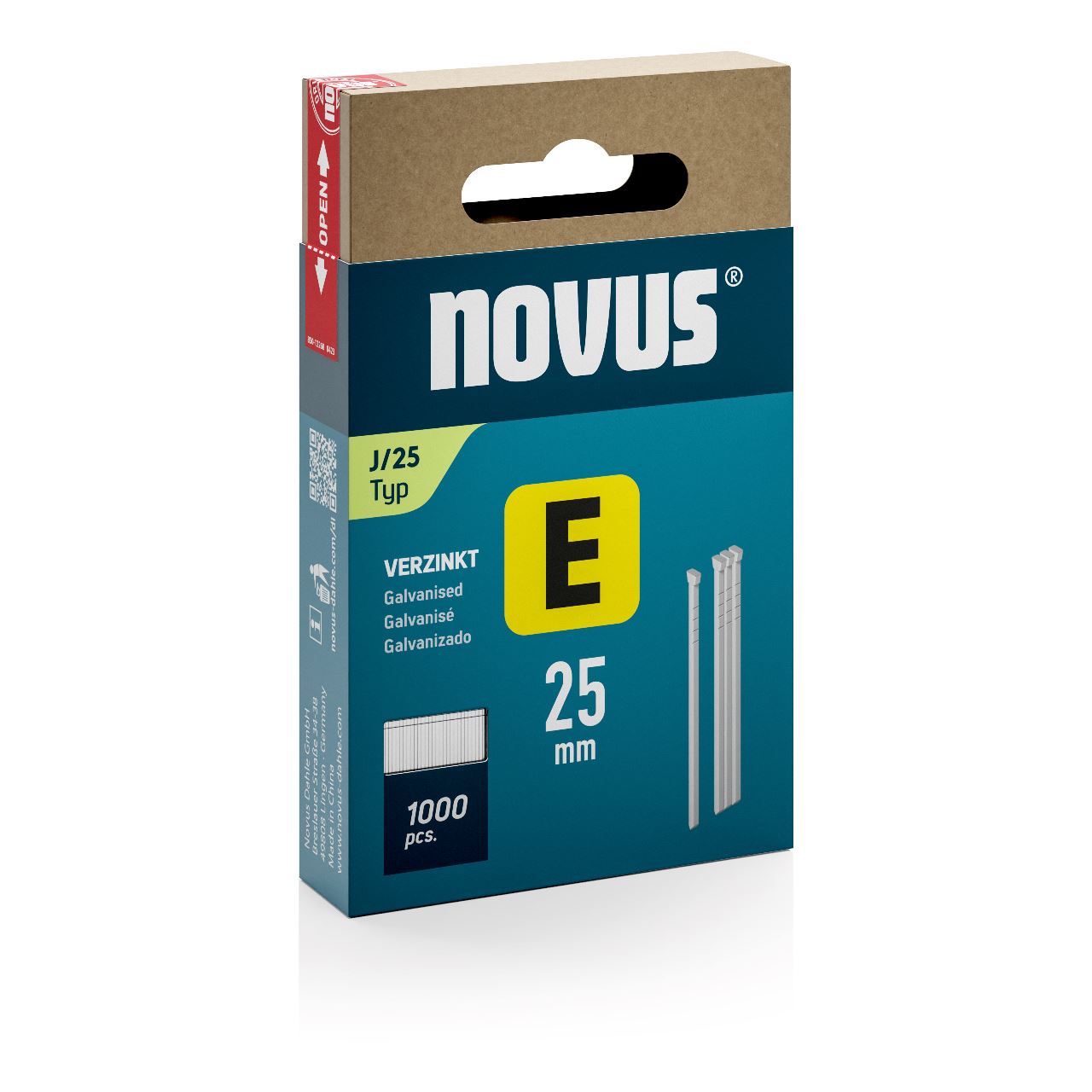 novus Tackerklammern Nägel 25 mm, 1.000 St.