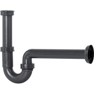 Cornat Siphon Röhrensiphon für Waschbecken, 1 1/4 Zoll, Kunststoff, grau