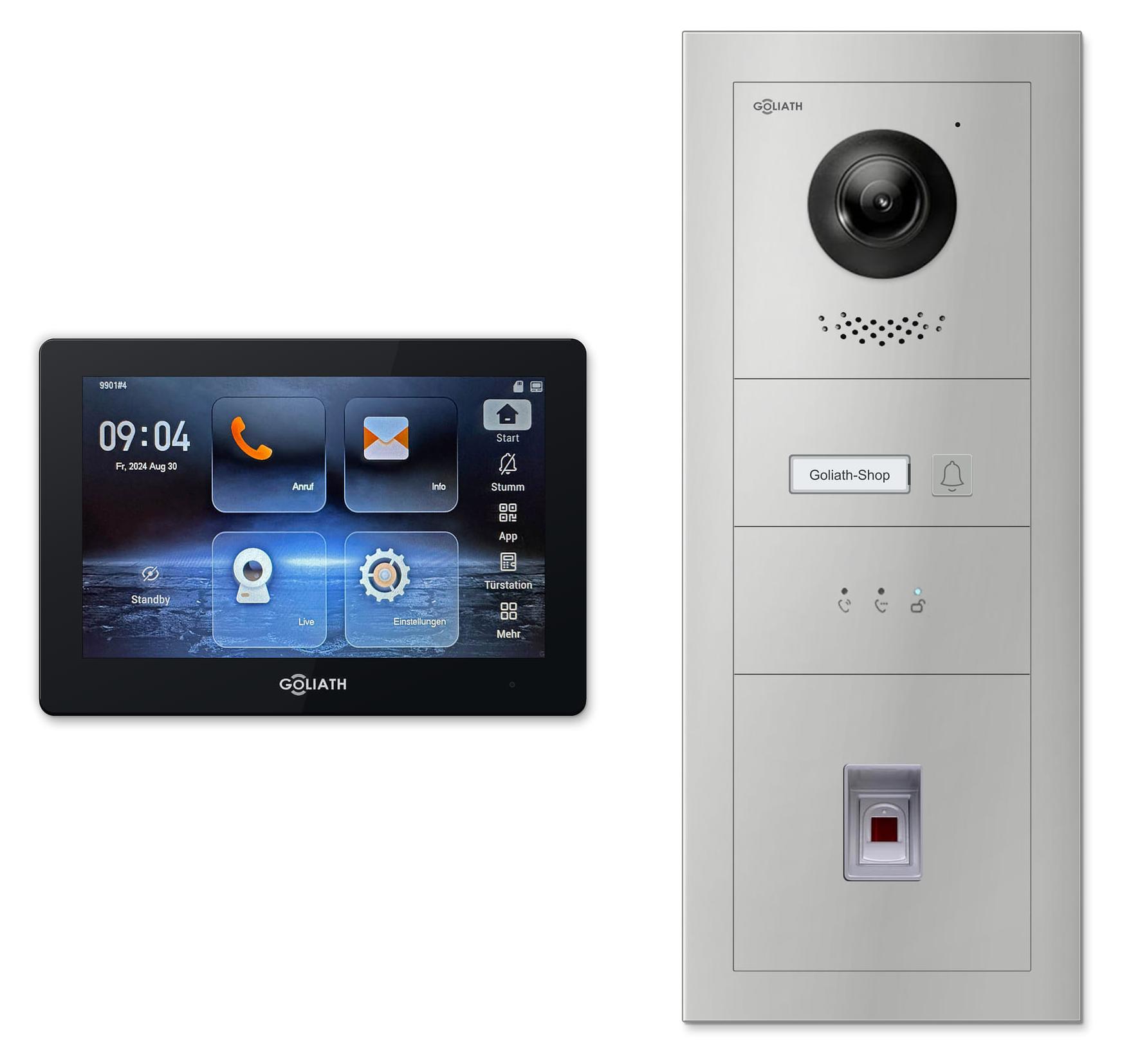 Goliath Premium IP GL-IPH135.6 Video-Türsprechanlage, 1 Familie, 1× 7 Zoll Schwarz, Silber, Aufputz