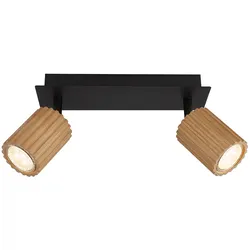 Deckenlampe Spotlampe Deckenleuchte schwenkbar Holz Flurlampe schwarz L 25,5 cm