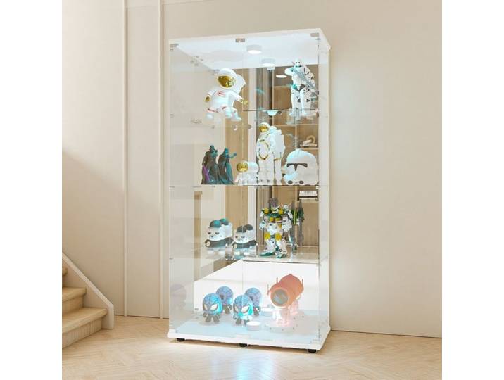 Vitrine - RWUDV - Vitrine - 80 5×36 5×164 cm - Éclairage LED intégré - 2 portes en verre