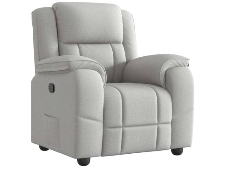 KDVXBCQJH Relaxsessel Manuell mit Liegefunktion Wolkengrau Stoff Manuell verstellbarer TV-Sessel mit Seitentasche und dicker Polsterung für optimalen Komfort im Wohnzimmer.