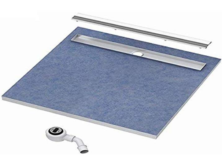 Sellon24® Duschelement Duschboard 90x90 befliesbar wasserdicht komplett einbaufertig + Siphon Gefälleplatte zu befliesen Base